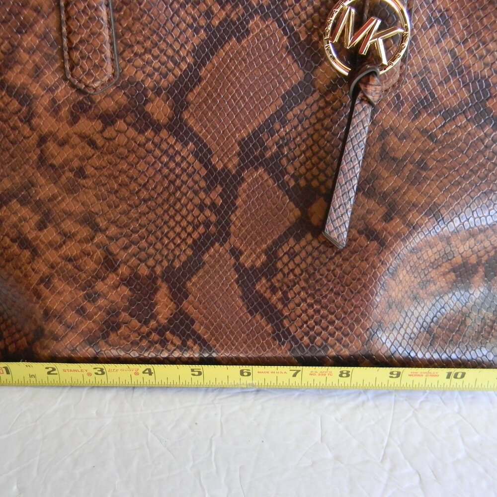Michael Kors Elson Brown Snake Python Embossed Le… - image 2